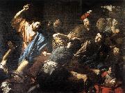 VALENTIN DE BOULOGNE Christ Driving the Money Changers out of the Temple wt oil